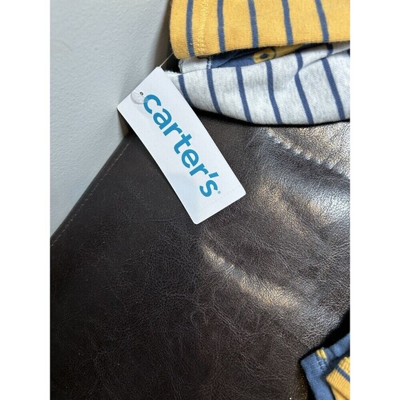 Carter’s Set of 4 Bodysuits Boy’s 6 Months Cars and Stripes - Picture 4 of 5